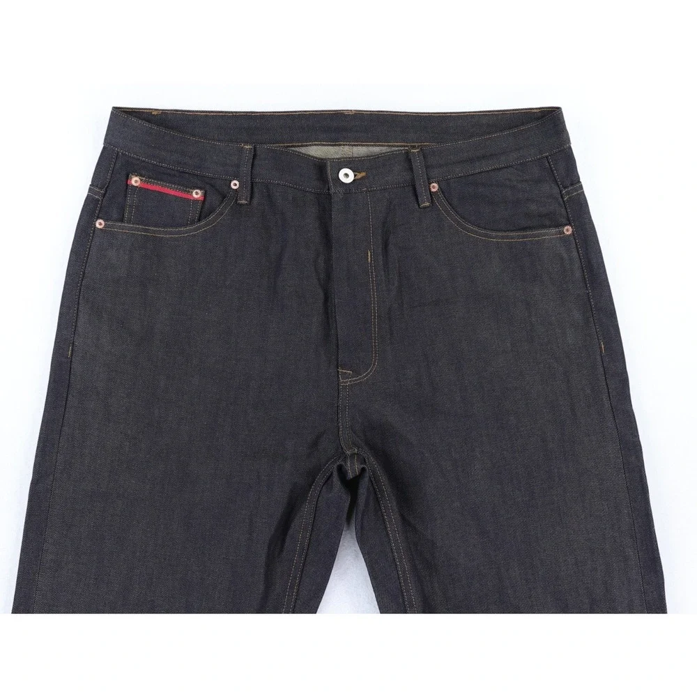 Men's Relaxed Charcoal Jeans with Selvedge Cuff. 190/92A - Picture 5 of 15